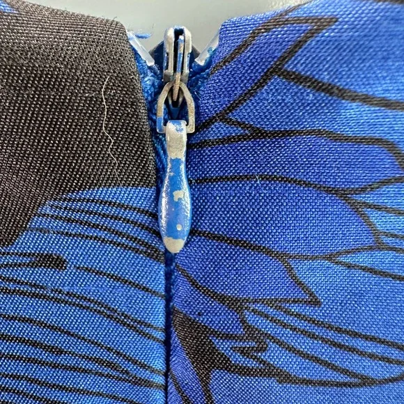 Sheri Martin‎ Dress Blue Floral  Cocktail Whimsical  Size 6 Retro Vintage Y2K - Picture 13 of 13